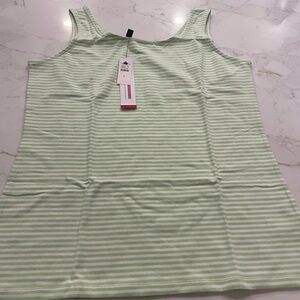 Talbots Mint and White Striped Tank. BNWT. Size small. Reversible design.